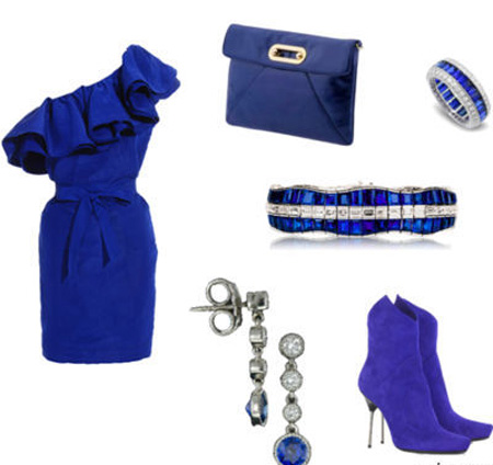 مدل لباس شب آبی رنگ
