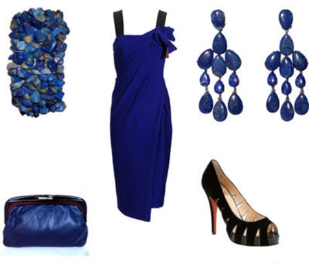مدل لباس شب آبی رنگ