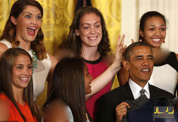 شوخی جالب دختران جوان با رئیس جمهور! +تصاویر