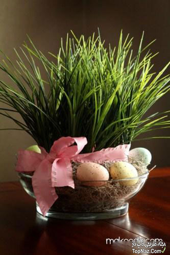 تزئین سبزه و تخم مرغ عید
