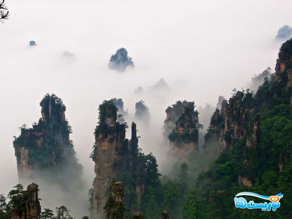 طبیعت بکر کوه‌های تیانزی در چین