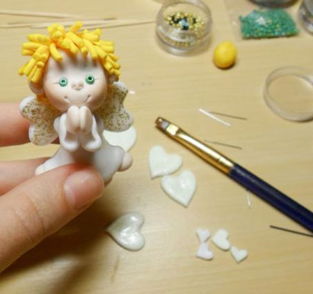 ساخت عروسک های خمیری,درست کردن فرشته های خمیری