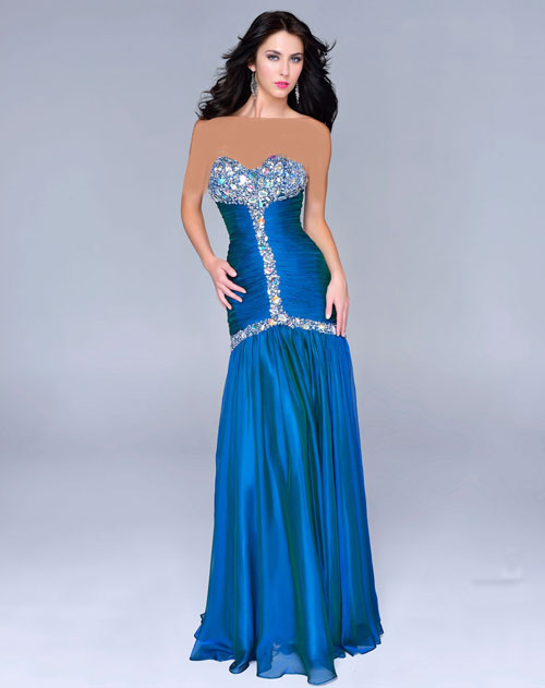 مدل لباس مجلسی آبی رنگ