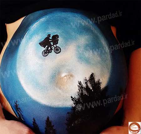 نقاشی های جالب روی شکم زنان باردار
