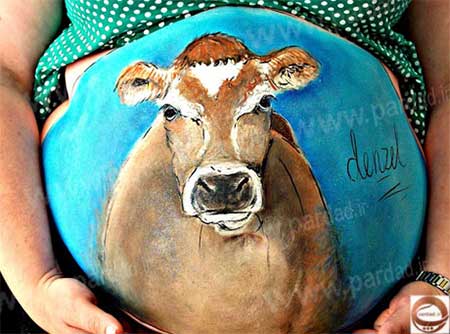 نقاشی های جالب روی شکم زنان باردار