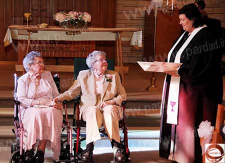 ازدواج دو پیرزن همجنس گرای 90 ساله