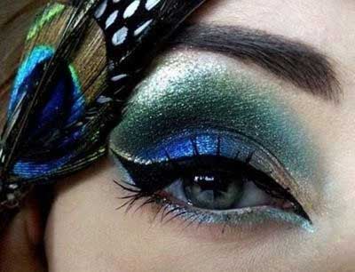 مدل آرایش چشم طاووسی