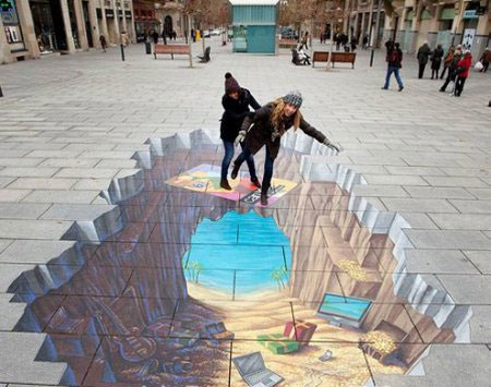 جالب ترین نقاشی های سه بعدی کف خیابان