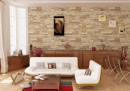 کاربرد دیوارهای سنگی در خانه,مدل دیوارهای سنگی اتاق نشیمن