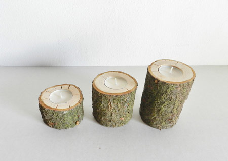 جا شمعی با تنه درخت, مدل شمعدان های چوبی