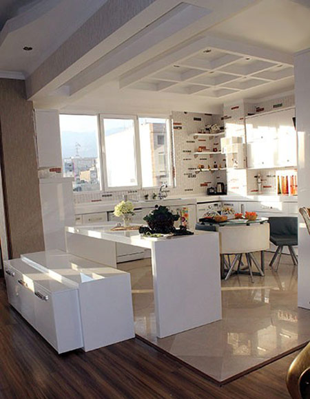 طراحی کابینت آشپزخانه, مدل اپن میز غذاخوری