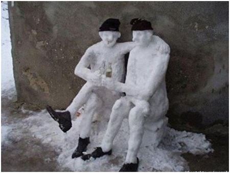 عکس های خنده دار از مجسمه های برفی