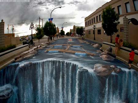 Image result for ‫نقاشی های سه بعدی در خیابان‬‎