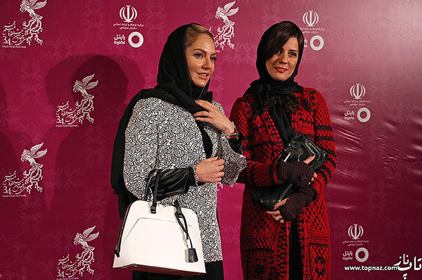 سارا بهرامی و مهناز افشار در افتتاحیه سی و چهارمین جشنواره فیلم فجر