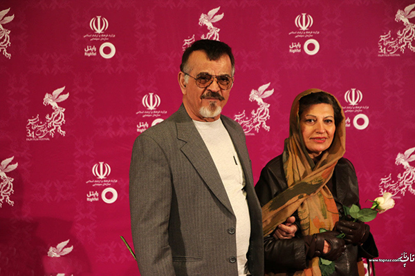  مهدی فخیم زاده و همسرش در افتتاجیه سی و چهارمین جشنواره فیلم فجر