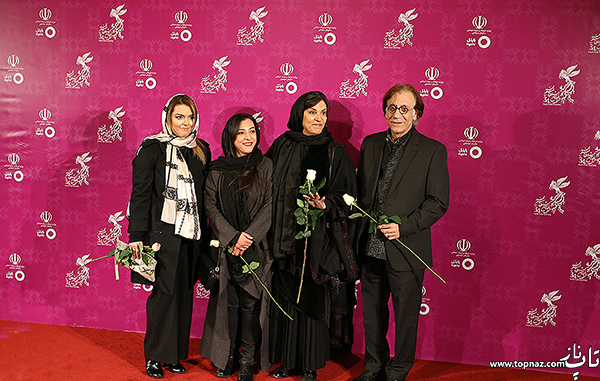 رویا تیموریان و همسر و فرزندانش در افتتاحیه جشنواره فیلم فجر