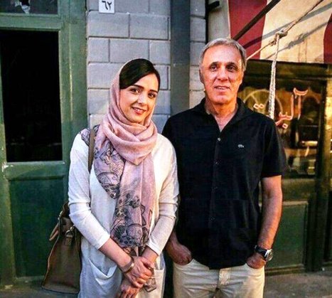 عکس ترانه علیدوستی و پدرش در پشت صحنه سریال شهرزاد