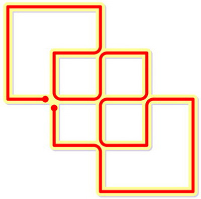 تست هوش تصویری پیدا کردن مسیر بین مربع ها