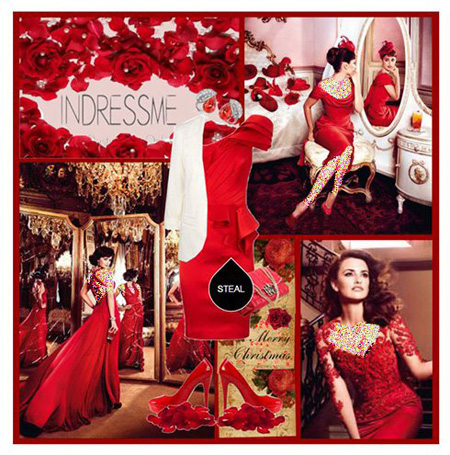 ست کردن لباس شب به رنگ قرمز به سبک پنه لوپه کروز Penelope Cruz