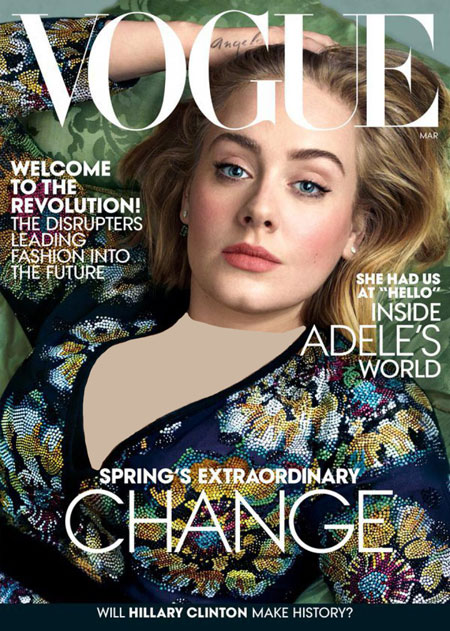 عکس های جذاب ادل Adele روی جلد مجله Vouge