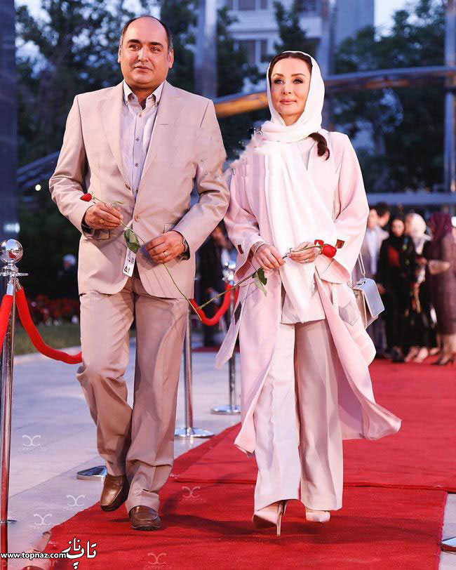 عکس بازیگران و همسرانشان - حدیث فولادوند با همسرش رامبد شکرآبی در جشن حافظ