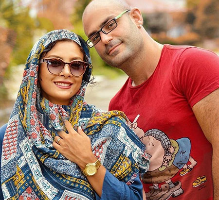 عکس حدیثه تهرانی و همسرش