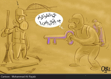 تصاویر و کاریکاتورهای آلودگی هوای شهر اهواز