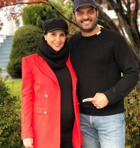 سام درخشانی و همسرش عسل امیرپور