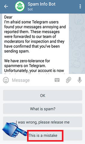 رفع ریپورت در تلگرام
