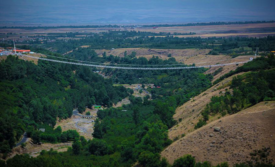 طولانی‌ترین پل معلق خاورمیانه پل معلق مشگین شهر + تصاویر
