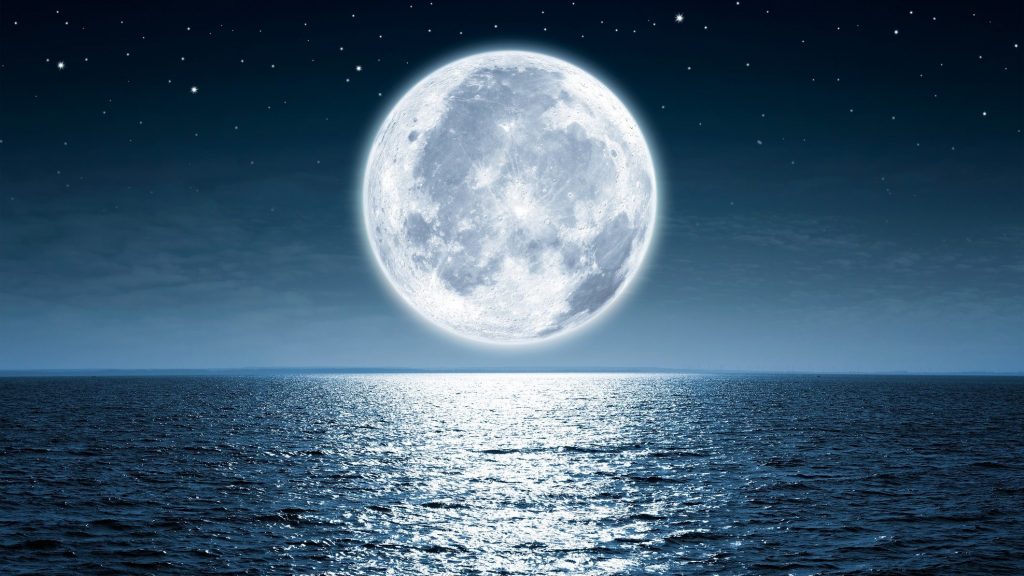 عکس ماه و منظره شب 