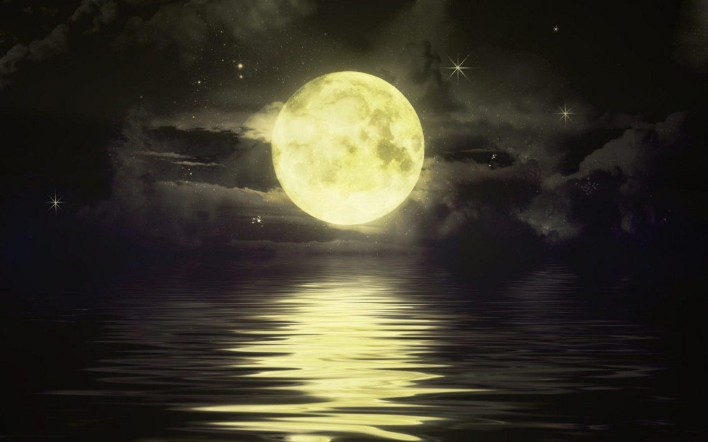 عکس ماه و منظره شب 