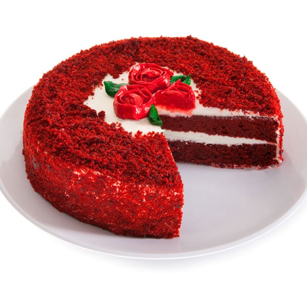 کیک رمانتیک و عاشقانه مخملی قرمز