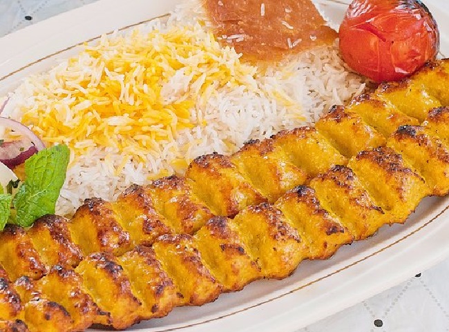 چلو کباب کوبیده مرغ